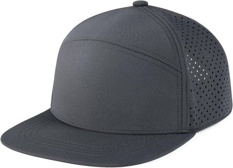 FEINION Men Flat Brim Adjustable Performance Hat Snapback Laser Perforated Baseball Cap - Image 2